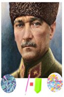 HONDEP 5d Elmas Boyama Atatürk Portresi Diamond Painting Kit Mozaik Tuval Hobi Seti