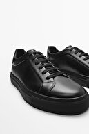 Massimo Dutti Siyah Yumuşak Deri Spor Ayakkabı