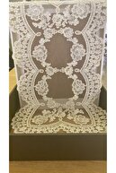 Cream lace embroidered ON tulle
