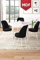 Table White Chairs Black
