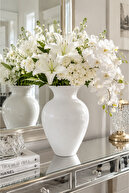 White Laurel Vase