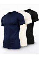 Navy blue-ECRU-BLACK
