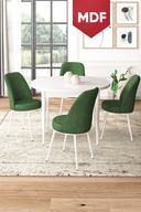 Table White Chairs Khaki