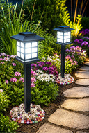 2 Lamps decorated with colored stones and seashells