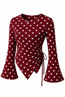 Burgundy Polka Dot