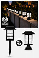 2 Pcs White Led Set Top Garden Lighting