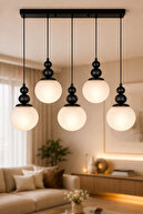 Black TIERED WHITE globe GLAZED
