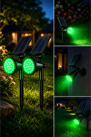 2 x Green 18 led garden lights