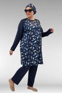LEAF PATTERN NAVY