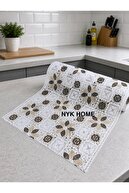 WHITE COFFEE WITH SQUARE FLOWERS