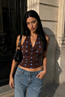 Brown-Blue Polka Dot