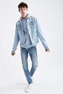 Defacto Slim Fit Yırtık Detaylı Jean Ceket