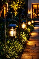 2 pieces of garden lighting with 1.15 meters stand