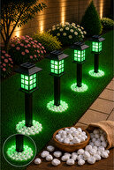 4 pieces of solar LIGHTING with grass green stone gift
