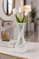 TULIP VASE ALABASTER WHITE 22.5 Cm