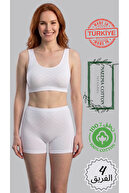 White-Bustier Star-Shorts