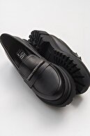 luvishoes Nos Siyah Cilt Taşlı Kadın Günlük Ayakkabı