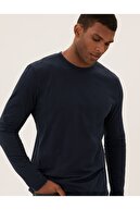 Marks & Spencer Saf Pamuklu Uzun Kollu 3'lü T-shirt Seti