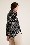 Marks & Spencer Kadın Siyah Desenli Uzun Kollu Gömlek T43003271