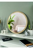 nysamo 58 cm Safir Meşe Dekoratif Yuvarlak Antre Hol Koridor Duvar Salon Mutfak Banyo Wc Ofis Aynası
