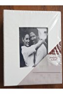 Vural Foto Baskı 200lü 13x18cm Fotoğraf Albümü Beyaz - Deri Kaplı Foto Pencereli - Aile Resimleri Için Album
