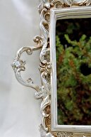 Egem's Aksesuar Nişan Tepsisi, Kabartmalı Çiçek Motifli Vintage Ayna Tepsi, Kız Isteme Ve Söz Günü Tepsisi