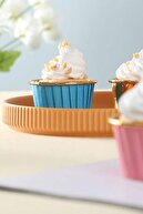 Trend Hediye Sepeti Mavi Gold Muffin Kek Kapsülü Cupcake Kalıbı 25'li