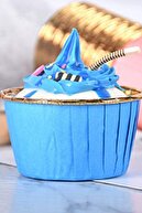Trend Hediye Sepeti Mavi Gold Muffin Kek Kapsülü Cupcake Kalıbı 25'li