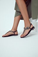 Derimod Kadın Casual Taş Detaylı Sandalet