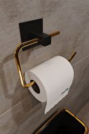 Bino Gold Paslanmaz Çelik Wc Kağıtlık Tuvalet Kağıtlığı Tuvalet Kağıdı Askısı Yapışkanlı Tasarım