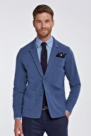 Hemington Extrafine Merino Mavi Triko Blazer Ceket
