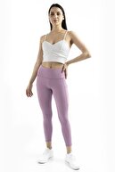 The Step Sports Kadın Lila Snc Geniş Cepli Yüksek Bel Toparlayıcı, Sıkılaştırıcı Yoga Tayt 25"