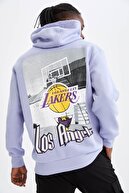 Defacto Nba Los Angeles Lakers Lisanslı Oversize Fit Kapüşonlu Sırt Baskılı Sweatshirt