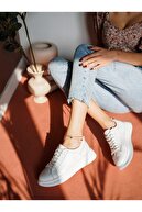GRADA Kadın Sade Düz Beyaz Hakiki Deri Çok Hafif Taban Sneaker