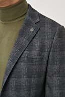 Altınyıldız Classics Erkek Antrasit Slim Fit Dar Kesim Mono Yaka Desenli Ceket