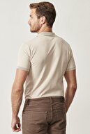 Altınyıldız Classics Erkek Safari Polo Yaka Cepsiz Slim Fit Dar Kesim %100 Pamuk Düz Tişört