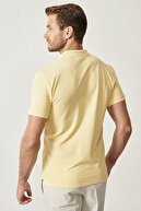 Altınyıldız Classics Erkek Sarı Polo Yaka Cepsiz Slim Fit Dar Kesim %100 Pamuk Düz Tişört