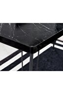 Avvio 80x120 Defne 4kişilik Yemek Masası Mutfak Masası Masa Sandalye Balkon Masası Mermer Desen Oval Kenar
