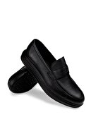 Deery Erkek Siyah Hakiki Deri  Loafer Ayakkabı