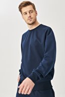 Altınyıldız Classics Erkek Lacivert Günlük Rahat Sıfır Yaka Oversize Spor Sweatshirt