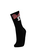 Defacto Kadın Çok Renkli Mickey & Minnie Lisanslı Uzun 2'Li Çorap W1138AZ21WN