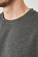 Altınyıldız Classics Erkek Antrasit-melanj Günlük Rahat Sıfır Yaka Oversize Spor Sweatshirt