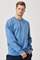 Altınyıldız Classics Erkek Indigo Günlük Rahat Sıfır Yaka Oversize Spor Sweatshirt