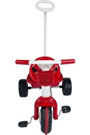 MURAT PLASTİK Çevik Ticaret Unisex Çocuk Kırmızı Ebeveyn Kontrollü 3 Tekerlekli Bisikleti