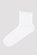 Penti Beyaz Fırfırlı Soket Çorap