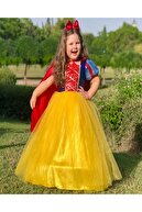 DEHAMODA Kız Çocuk Sarı Tarlatanlı Pelerin Pamuk Prenses Dogum Günü Elbise