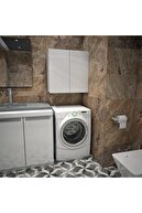 banos Cu1 Çok Amaçlı Çamaşır Makinesi Üst Banyo Dolabı -mat Beyaz