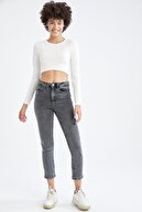 Defacto Vintage Slim Fit Yüksek Bel Jean Pantolon