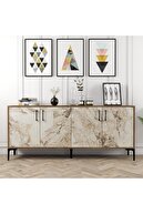 Walnut / White Marble