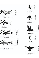 HayalHomePark Hayat Kısa Kuşlar Uçuyor Duvar Motto Yazısı Ahşap Duvar Mottoları Yeni